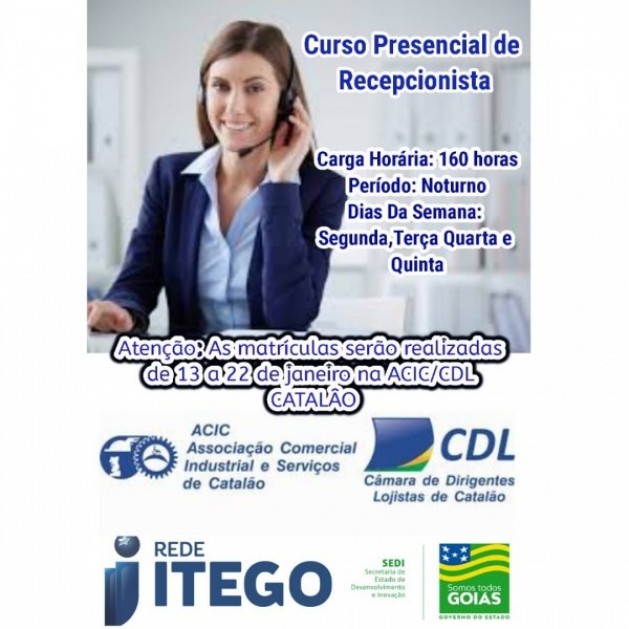 Curso gratuito: Recepcionista